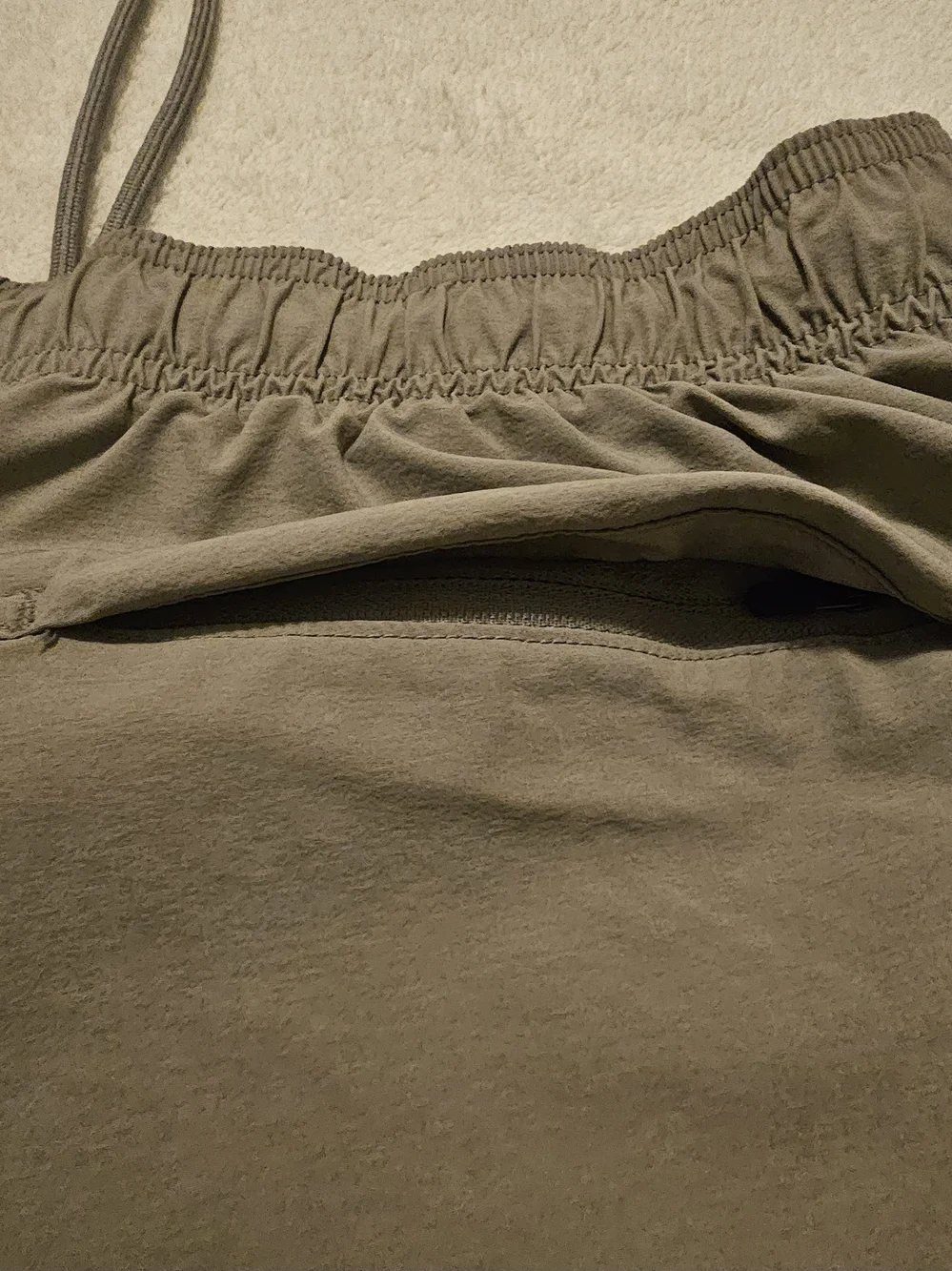 VRST Men's All-In Lined Athletic Shorts - Olive Green - Size Medium